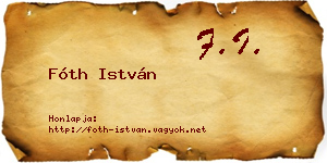 Fóth István névjegykártya